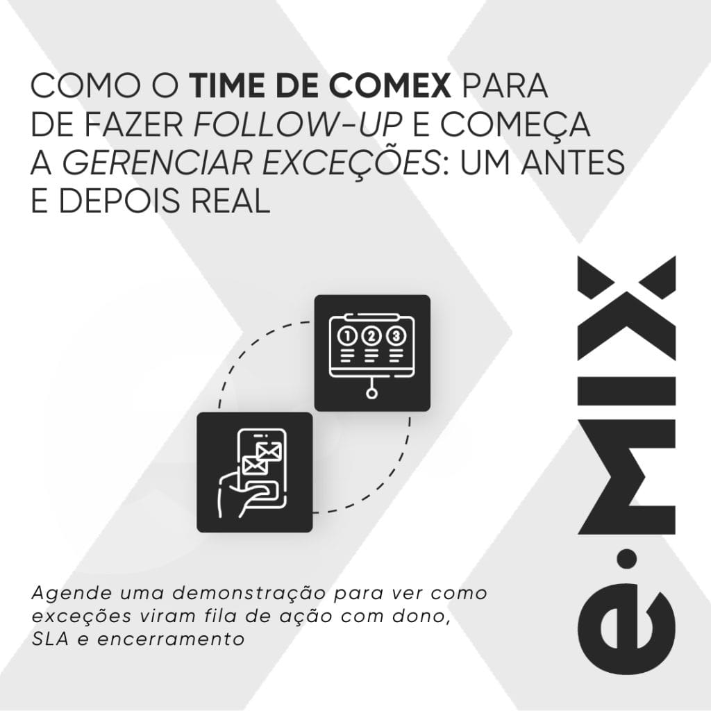 Como o time de Comex para de fazer follow-up e começa a gerenciar exceções: um antes e depois real