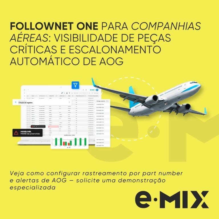 FollowNet One para companhias aéreas: visibilidade de peças críticas e escalonamento automático de AOG