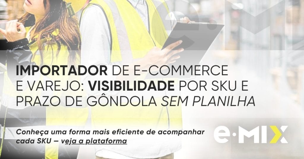Importador de e-commerce e varejo: visibilidade por SKU e prazo de gôndola sem planilha